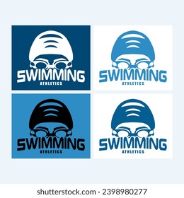 CREATIVE ATHLETICS SWIMMING LOGO WITH ATHLETE MASCOT