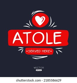 Bebida creativa (Atole), pegatina Atole, ilustración vectorial.