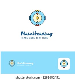 Creative Atoms Logo Design. Flat color Logo place for Tagline. Vector Illustration