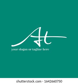creative at/ta logo design vector