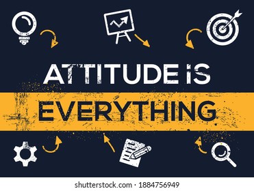 Creative (attitude is everything) Banner Word with Icon ,Vector illustration.
