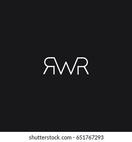 Creative attractive clean connected minimal business brand black and white color R W R initial based letter icon logo.