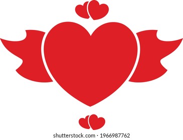 Creative and attractive design of the heart with the wings and some small heart symbols around it.
