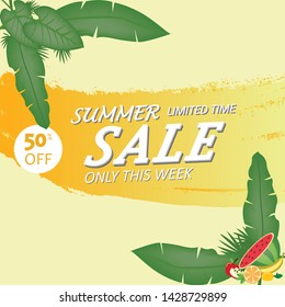 Creative and attractive design illustrations in the form of summer vectors that can be used for banners, flyers, posters, backgrounds, leaflets