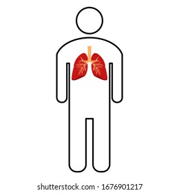Diseño creativo y atractivo de pulmones e icono del cuerpo humano.