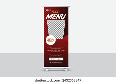 Creative and attractive roll up banner template, vector design.