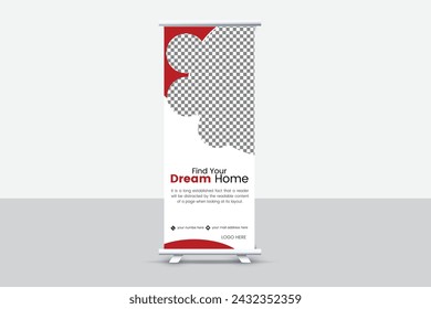 Creative and attractive roll up banner template, vector design.