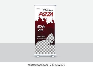 Creative and attractive roll up banner template, vector design.