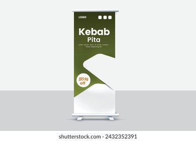 Creative and attractive roll up banner template, vector design.