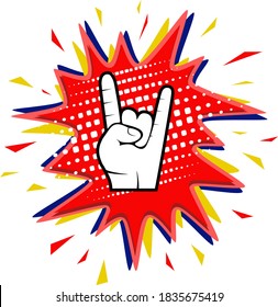 Creative and attractive victory hand sign in bright colors.