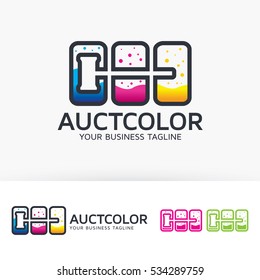 Creative auction logo design. Online auction technology logo template