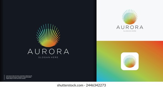 Creative Aurora logo icon design template flat vector