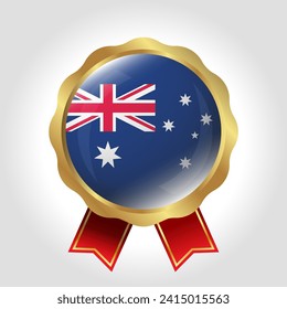 Creative Australia Flag Label Vector Design