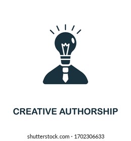 Icono de Autorización Creativa. Simple ilustración de la colección de leyes digitales. Icono de Creative Authorization para diseño web, plantillas, infografías y más