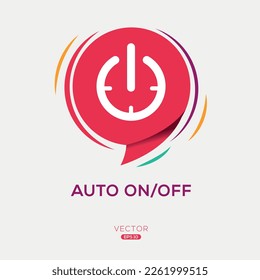 Icono creativo (Auto ON_OFF), signo de vector.