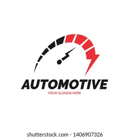 Creative Automotive Logo Design for Automotive industry. Automotive logo vector. Transportation sign illustration with Speedometer