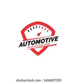 Creative Automotive Logo Design for Automotive industry. Automotive logo vector. Transportation sign illustration with Speedometer