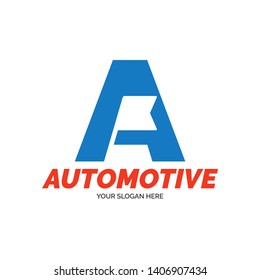 Creative Automotive Logo Design for Automotive industry. Automotive logo vector. Automotive sign illustration with A sign and Flag 