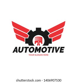 Creative Automotive Logo Design for Automotive industry. Automotive logo vector. Transportation sign illustration with Gear
