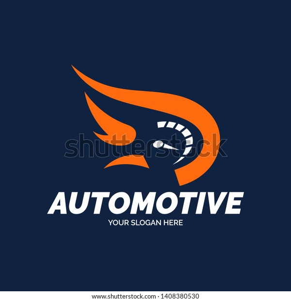 Creative Automotive Logo Design for Automotive\
industry. Automotive logo vector. Automotive sign illustration with\
Fire Wings