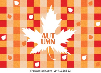 Creative autumn background with maple leaf and falling leaves design  in minimal style for corporate identity, branding, social media ads, promo. Modern design template in trendy geometric style.