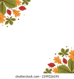 Creative autumn background with simple leaves  Leaf fall. 