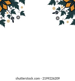 Creative autumn background with simple leaves  Leaf fall. 
