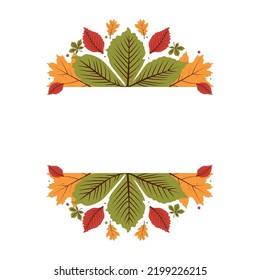 Fondo creativo de otoño con hojas simples Caída de hojas. 