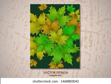 Creative autumn banner with colorful maple leaves. Seasonal background for your design banner, poster, card, cover, invitation, brochure, flyer. Vector illustration