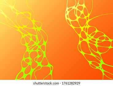 Creative autumn or summer wavy fluid gradient shapes poster design. Curve lines motion concept background. Yellow green curve shapes flow. Gradient fluid elements organic design. Techno style for web.