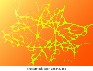 Creative autumn or summer wavy fluid gradient shapes poster design. Curve lines motion concept background. Yellow green curve shapes flow. Gradient fluid elements organic design. Techno style for web.