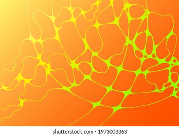 Creative autumn or summer wavy fluid gradient shapes poster design. Curve lines motion concept background. Yellow green curve shapes flow. Gradient fluid elements organic design. Techno style for web.