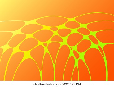 Creative autumn or summer wavy fluid gradient shapes poster design. Curve lines motion concept background. Yellow green curve shapes flow. Gradient fluid elements organic design. Techno style for web.