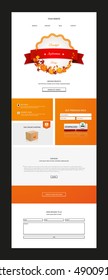 Creative Autumn theme website template design vector

