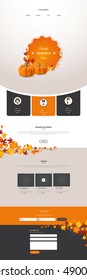 Creative Autumn theme website template design vector

