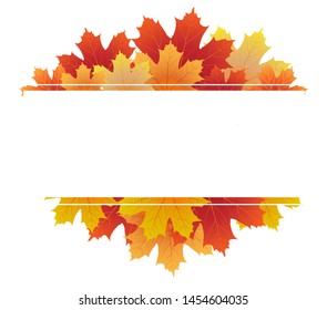 creative autumn/fall seasonal frame/border decorated with red and yellow maple leaves. Space for text makes it perfect for any kind of cards, invitations, posters, banners, etc. EPS 10