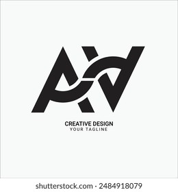 Creative AV or VA initial elegant unique logo design