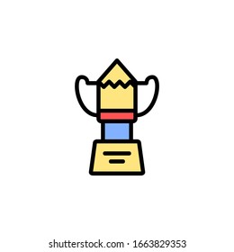 icono del premio creativo. icono de aprendizaje en línea. perfecto para aplicaciones, web, logotipo y plantilla de presentación. diseño de icono estilo de línea relleno