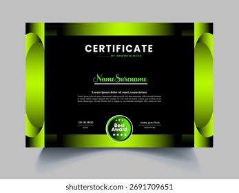 Creative  Award  Professional Certificate Design sample