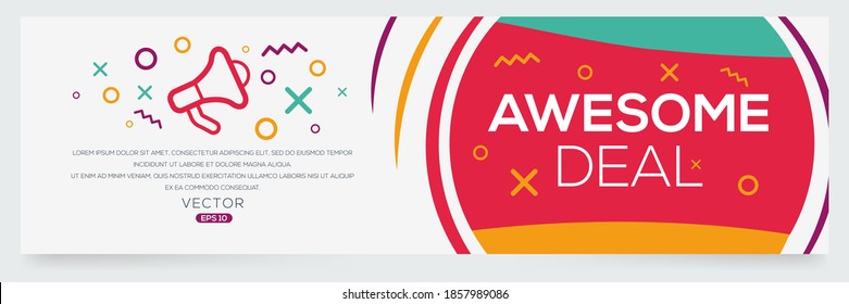 Creative (AWESOME DEAL) text written in speech bubble ,Vector illustration.