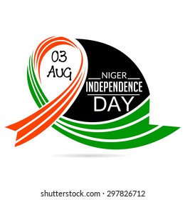 Creative a awesome greeting card with ribbon for Niger Independence Day.