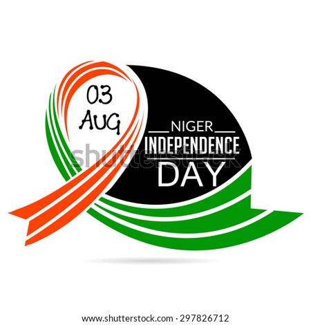 Creative a awesome greeting card with ribbon for Niger Independence Day.
