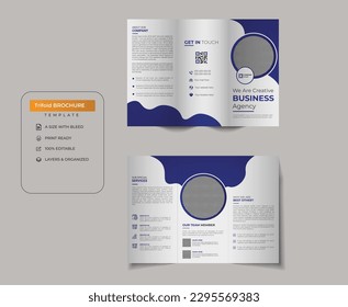 Creative And Awesome Home Interior, Real Estate Trifold Brochure Design Template