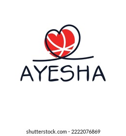Nombre creativo (Ayesha), ilustración vectorial.