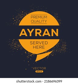 Bebida creativa (ayran), pegatina Ayran, ilustración vectorial.