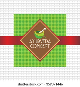 creative ayurveda mortar and pestle concept vector 