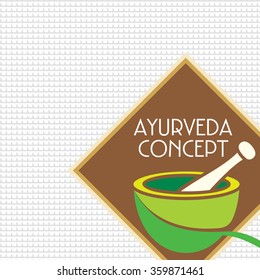 creative ayurveda mortar and pestle concept vector 