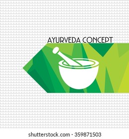 creative ayurveda mortar and pestle concept vector 