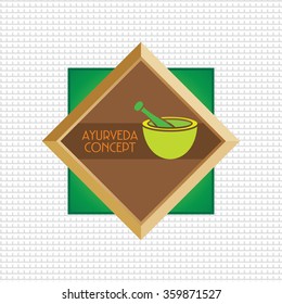 creative ayurveda mortar and pestle concept vector 