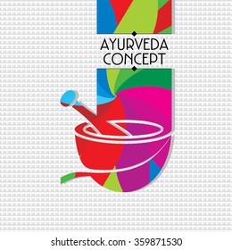 creative ayurveda mortar and pestle concept vector 